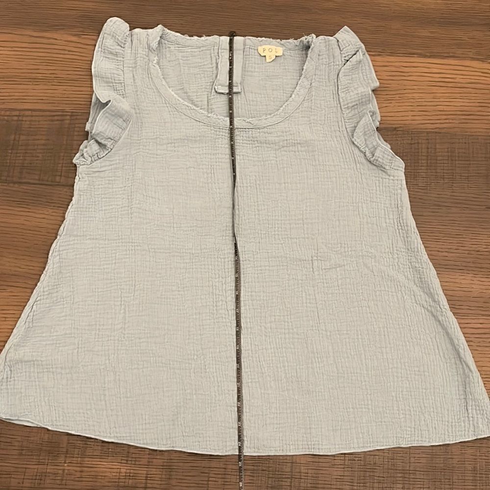 Pol Woven Blouse with round raw-edge neckline, ruffle detailing on the armhole - Picture 12 of 12